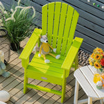 Kids Adirondack Chair, Weather-Resistant HDPE Patio Chair with Ergonomic Backrest, Children Outdoor Chair for Deck Porch Backyard Poolside