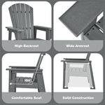 Kids Adirondack Chair, Weather-Resistant HDPE Patio Chair with Ergonomic Backrest, Children Outdoor Chair for Deck Porch Backyard Poolside