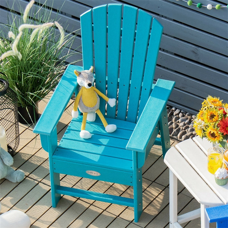 Patio Kids Adirondack Chair Outdoor Chair with Ergonomic Backrest