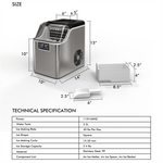 Countertop Ice Maker, 40LBS/24H Small Portable Ice Maker Machine with Top Inlet Hole & Ice Scoop Basket