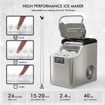 Countertop Ice Maker, 40LBS/24H Small Portable Ice Maker Machine with Top Inlet Hole & Ice Scoop Basket