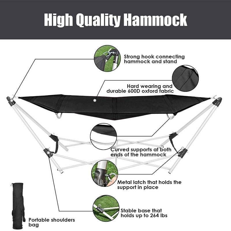 Portable Hammock Camping Bed with Carry Bag - Bestoutdor