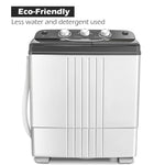 Portable Washing Machine Twin Tub Washer Spin Dryer Combo with Drain Hose, Semi-Automatic 20Lbs Capacity Compact Washer for Apartments Dorms RVs