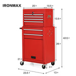 6-Drawer Rolling Tool Chest, High Capacity Tool Box with Lockable Wheels, Auto Lock, Removable Top, Tool Storage Cabinet for Garage Workshop