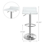 Swivel Bar Stools Set of 2 Height Adjustable Backless Barstools Modern PU Leather Bar Chairs with Chrome Base for Kitchen Island Pub