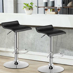 Swivel Bar Stools Set of 2 Height Adjustable Backless Barstools Modern PU Leather Bar Chairs with Chrome Base for Kitchen Island Pub