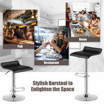 Swivel Bar Stools Set of 2 Height Adjustable Backless Barstools Modern PU Leather Bar Chairs with Chrome Base for Kitchen Island Pub