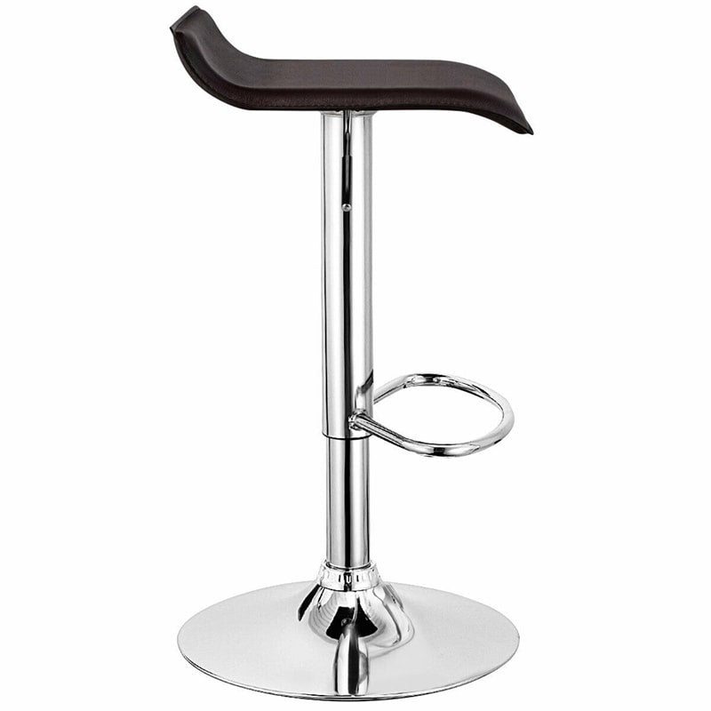 Swivel Bar Stools Set of 2 Height Adjustable Backless Barstools Modern PU Leather Bar Chairs with Chrome Base for Kitchen Island Pub