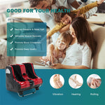 Foot and Calf Massager with Heat, Electric Foot Massage Machine Shiatsu Deep Kneading & Rolling Vibration for Leg Relaxation