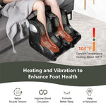 Foot and Calf Massager with Heat, Electric Foot Massage Machine Shiatsu Deep Kneading & Rolling Vibration for Leg Relaxation