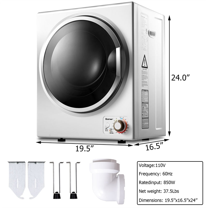 Portable Clothes Dryer, Compact 110V Electric Dryer with 4 Automatic Drying Mode & Stainless Steel Tub, Small Laundry Dryer for Apartment Dorm