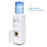 Water Dispenser 5 Gallon Bottle Hot & Cold Top Loading Water Cooler with Child Safety Lock, Storage Cabinet for Home Office School