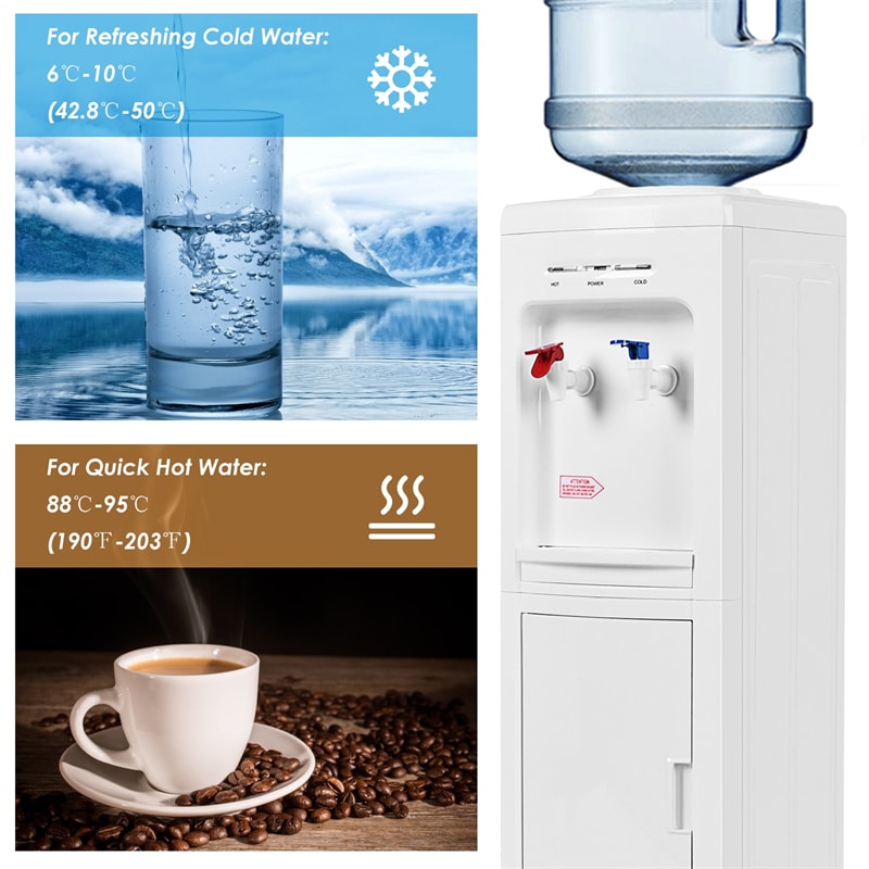 Electric Hot and Cold Water Cooler Dispenser for Home Office Use
