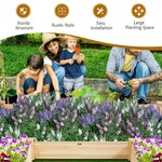 U-Shaped Raised Garden Bed Kit, Wood Raised Planter Box for Vegetables & Flowers, Above Ground Garden Planter for Patio, Backyard, Balcony