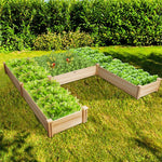 U-Shaped Raised Garden Bed Kit, Wood Raised Planter Box for Vegetables & Flowers, Above Ground Garden Planter for Patio, Backyard, Balcony