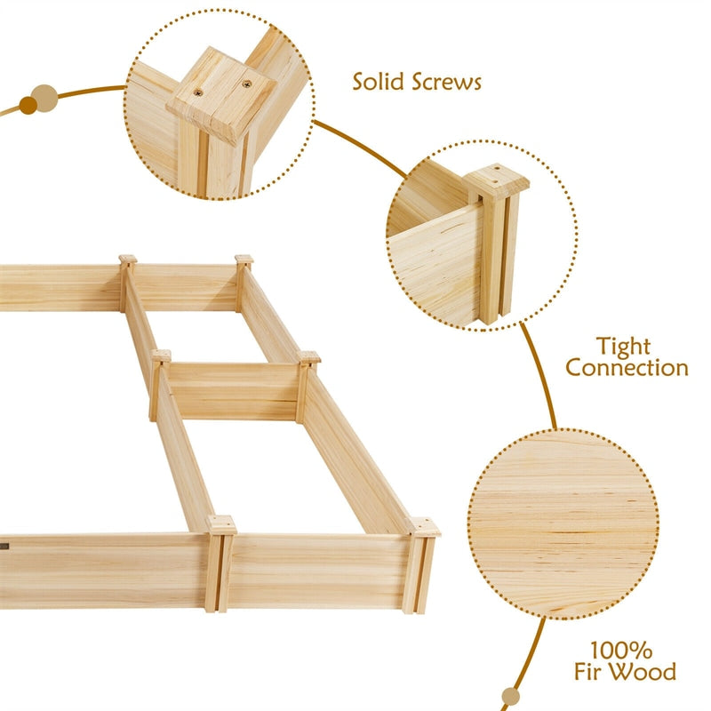 U-Shaped Raised Garden Bed Kit, Wood Raised Planter Box for Vegetables & Flowers, Above Ground Garden Planter for Patio, Backyard, Balcony