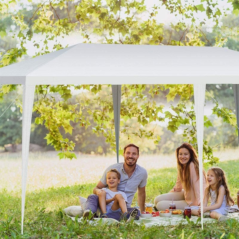 10' x 20' Heavy Duty Party Tent, Outdoor Wedding Tent Waterproof PE Canopy Pavilion Tent with Wind Rope, White Commercial Event Tent for Camping