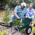 Dual Wheel Wheelbarrow Heavy Duty Home Utility Garden Cart 330 LBS Capacity Large Yard Cart for Gardening Farm