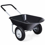 Dual Wheel Wheelbarrow Heavy Duty Home Utility Garden Cart 330 LBS Capacity Large Yard Cart for Gardening Farm