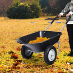 Dual Wheel Wheelbarrow Heavy Duty Home Utility Garden Cart 330 LBS Capacity Large Yard Cart for Gardening Farm