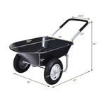 Dual Wheel Wheelbarrow Heavy Duty Home Utility Garden Cart 330 LBS Capacity Large Yard Cart for Gardening Farm