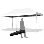 10' x 20' Pop Up Canopy Heavy Duty Folding Canopy Tent Easy Setup Outdoor Commercial Instant Canopy Adjustable Sun Shelter with Roller Bag