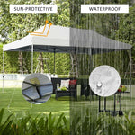 10' x 20' Pop Up Canopy Heavy Duty Folding Canopy Tent Easy Setup Outdoor Commercial Instant Canopy Adjustable Sun Shelter with Roller Bag