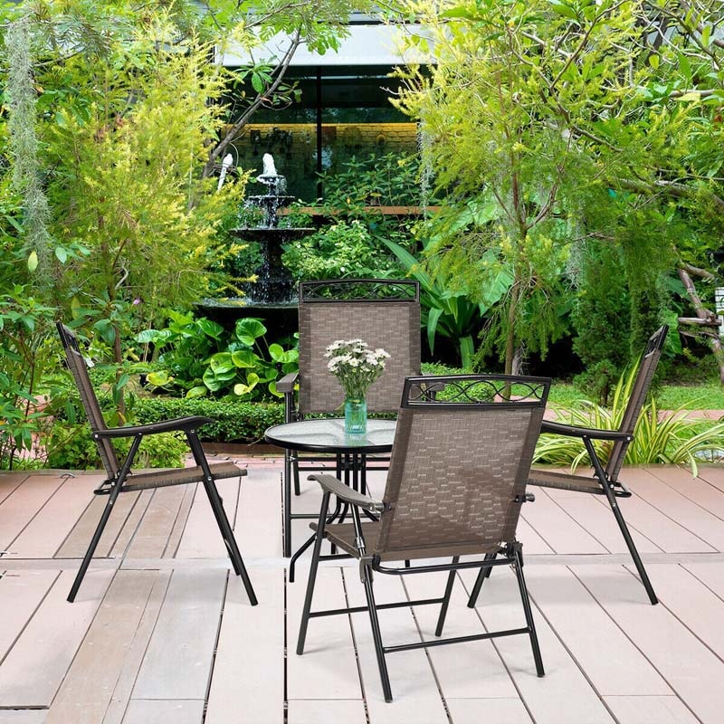 Set of 4 Patio Folding Chairs - Bestoutdor