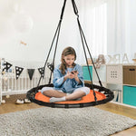 40" Kids Flying Saucer Tree Swing Set Indoor Outdoor Play Round Swing with Adjustable Heights & Multi-play Rope for Kids Adults