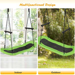 Saucer Tree Swing Adjustable Height Surfing Swing with Soft Handles & Padded Edge, Oval Hanging Platform Swing for Kids Outdoor Indoor Fun