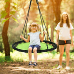 40" Kids Flying Saucer Tree Swing Set Indoor Outdoor Play Round Swing with Adjustable Heights & Multi-play Rope for Kids Adults