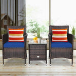 3 Pieces Patio Rattan Wicker Furniture Sets with Table - Bestoutdor