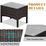 3 Pieces PE Rattan Wicker Chair Set with Seat Cushions - Bestoutdor