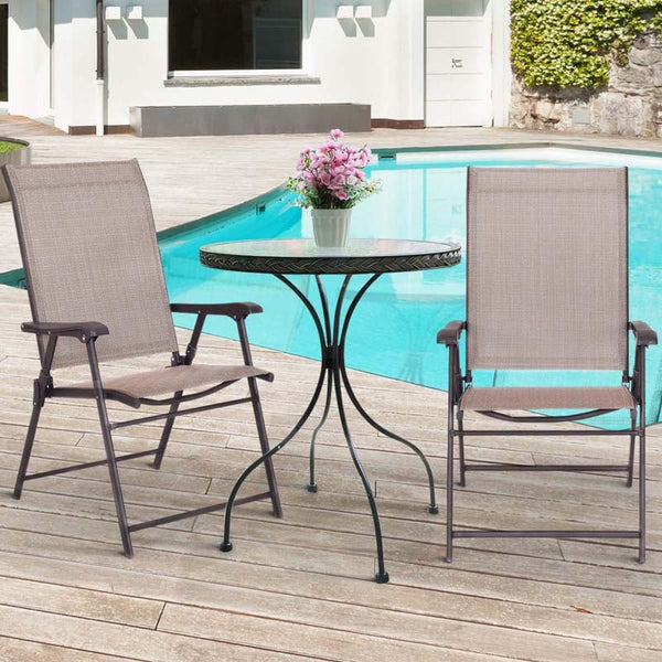 Patio Chairs Folding Sling Back Chairs - Bestoutdor