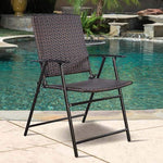 4 Pcs Patio Folding Rattan Chairs - Bestoutdor