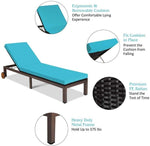 Cushioned Height Adjustable Patio Rattan Lounge Chair - Bestoutdor