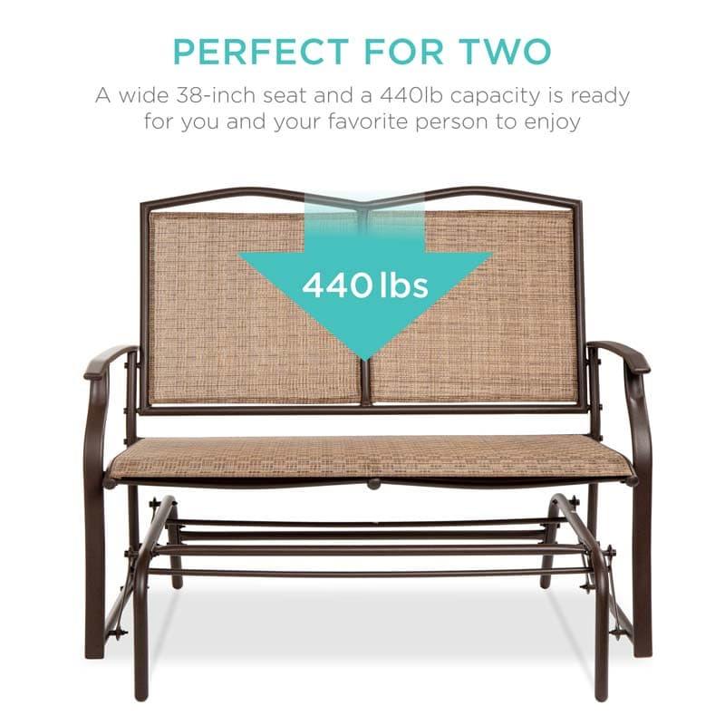 Loveseat Patio Rocking 2 Person Outdoor Bench - Bestoutdor