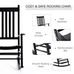 Outdoor Wooden High Back Rocking Chair - Bestoutdor