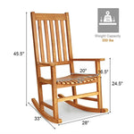 Outdoor Wooden High Back Rocking Chair - Bestoutdor