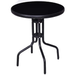 3pcs Bistro Set Round Coffee Table & Folding Chairs Set - Bestoutdor