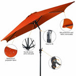 10FT Patio Umbrella  6 Ribs Tilt Crank  Outdoor Umbrella - Beige - Bestoutdor