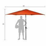 9FT Patio Umbrella  6 Ribs Tilt Crank  Outdoor Umbrella - Bestoutdor