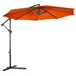 10 ft Aluminum Cantilever Hanging Patio Umbrella - Beige - Bestoutdor