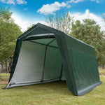 10' x 10' Heavy Duty Enclosed Carport Car Canopy, Portable Garage Shelter Outdoor Storage Tent with Sidewalls & Waterproof Ripstop Cover