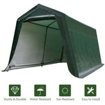 10' x 10' Heavy Duty Enclosed Carport Car Canopy, Portable Garage Shelter Outdoor Storage Tent with Sidewalls & Waterproof Ripstop Cover